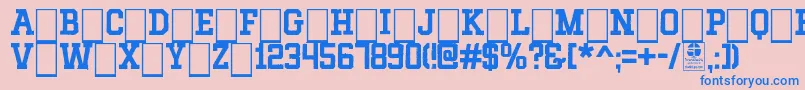 MIXIVA DUSTY demo-Schriftart – Blaue Schriften auf rosa Hintergrund