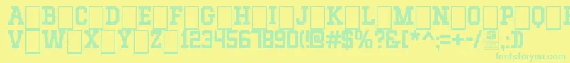 フォントMIXIVA DUSTY demo – 黄色い背景に緑の文字