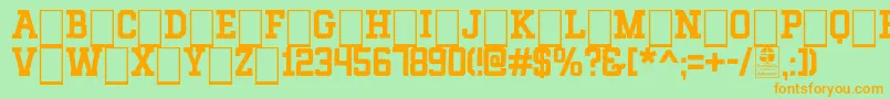Шрифт MIXIVA DUSTY demo – оранжевые шрифты на зелёном фоне