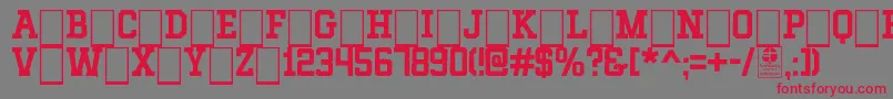 MIXIVA DUSTY demo-Schriftart – Rote Schriften auf grauem Hintergrund