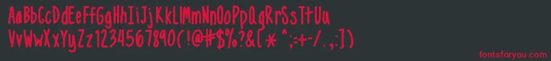 MixNarrow Font – Red Fonts on Black Background