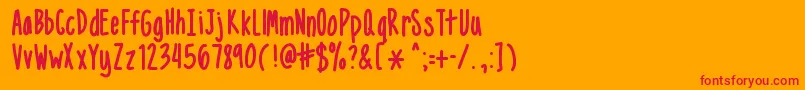 フォントMixNarrow – オレンジの背景に赤い文字