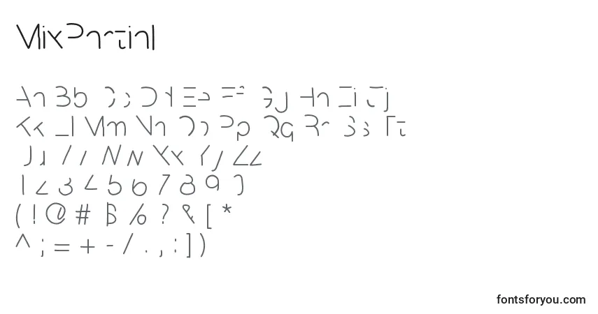 Fuente MixPartial - alfabeto, números, caracteres especiales