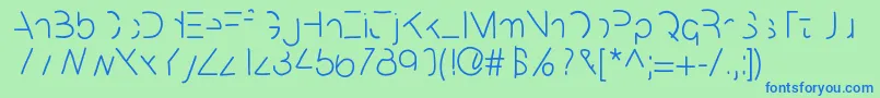 MixPartial Font – Blue Fonts on Green Background