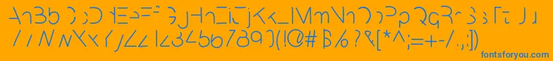 MixPartial Font – Blue Fonts on Orange Background