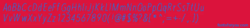 MixPisa Font – Blue Fonts on Red Background