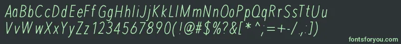 フォントMixPisa – 黒い背景に緑の文字