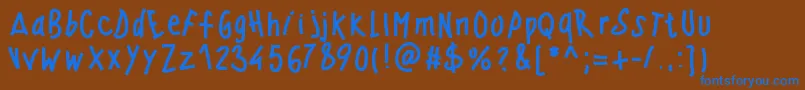 Шрифт Pwwindyfont – синие шрифты на коричневом фоне