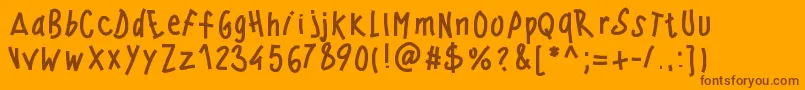 フォントPwwindyfont – オレンジの背景に茶色のフォント