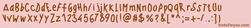 Pwwindyfont-Schriftart – Braune Schriften auf rosa Hintergrund