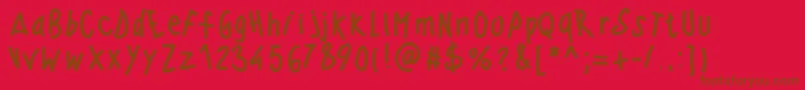 Pwwindyfont Font – Brown Fonts on Red Background
