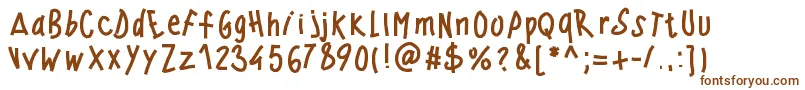Pwwindyfont-Schriftart – Braune Schriften auf weißem Hintergrund