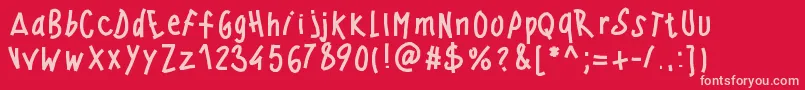Pwwindyfont Font – Pink Fonts on Red Background