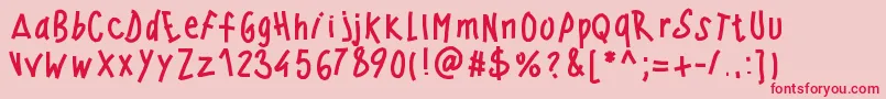 Pwwindyfont Font – Red Fonts on Pink Background
