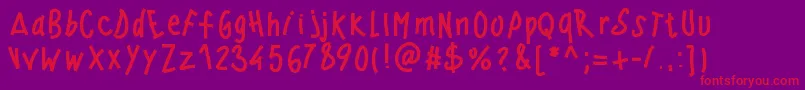 Pwwindyfont-Schriftart – Rote Schriften auf violettem Hintergrund