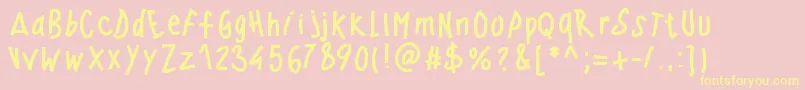 fuente Pwwindyfont – Fuentes Amarillas Sobre Fondo Rosa