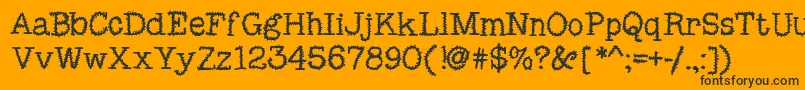 Czcionka MixSquiggle – czarne czcionki na pomarańczowym tle