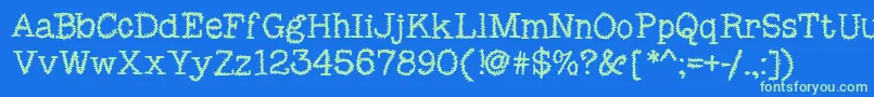 Czcionka MixSquiggle – zielone czcionki na niebieskim tle