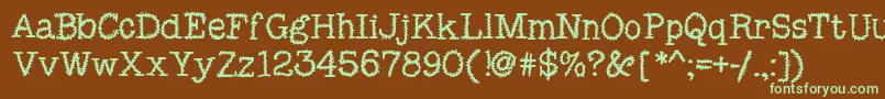 MixSquiggle Font – Green Fonts on Brown Background
