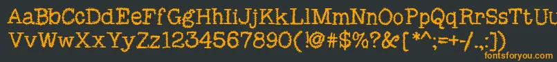 MixSquiggle-Schriftart – Orangefarbene Schriften auf schwarzem Hintergrund