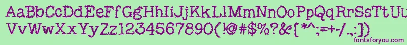 MixSquiggle Font – Purple Fonts on Green Background