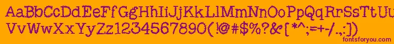 MixSquiggle Font – Purple Fonts on Orange Background