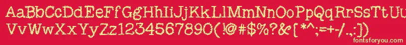 MixSquiggle Font – Yellow Fonts on Red Background