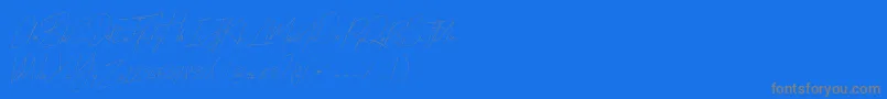 Miyake Regular-Schriftart – Graue Schriften auf blauem Hintergrund