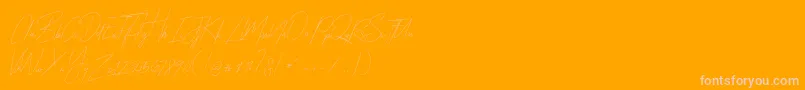 Miyake Regular-Schriftart – Rosa Schriften auf orangefarbenem Hintergrund