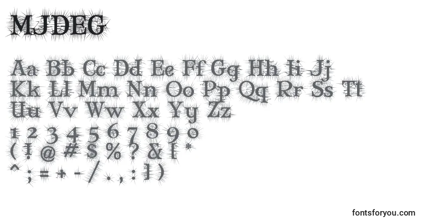 Schriftart MJDEG    (134542) – Alphabet, Zahlen, spezielle Symbole