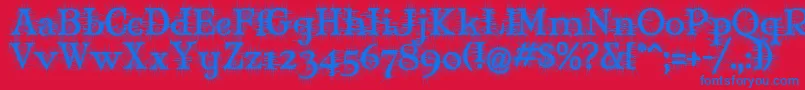 MJDEG    Font – Blue Fonts on Red Background