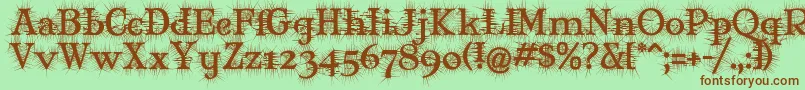 MJDEG    Font – Brown Fonts on Green Background