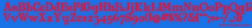 MJDEG    Font – Red Fonts on Blue Background