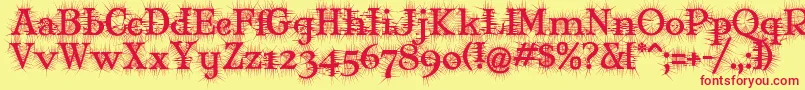 MJDEG    Font – Red Fonts on Yellow Background