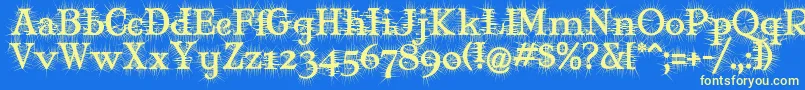 MJDEG    Font – Yellow Fonts on Blue Background