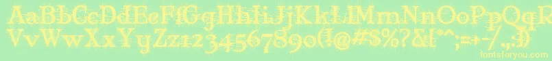 MJDEG    Font – Yellow Fonts on Green Background