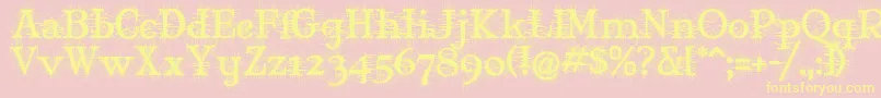 MJDEG   -Schriftart – Gelbe Schriften auf rosa Hintergrund