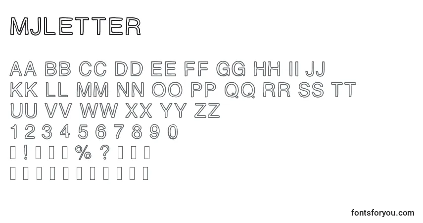 Schriftart MJletter – Alphabet, Zahlen, spezielle Symbole