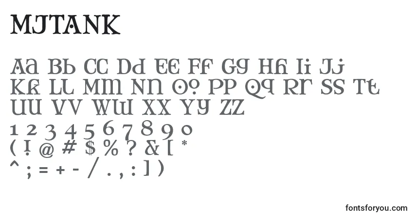 A fonte MJTANK   (134544) – alfabeto, números, caracteres especiais
