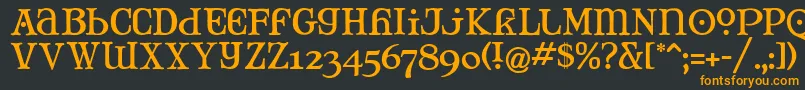 フォントMJTANK   – 黒い背景にオレンジの文字