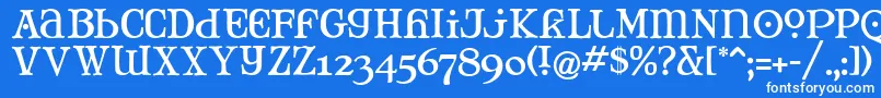 MJTANK   Font – White Fonts on Blue Background