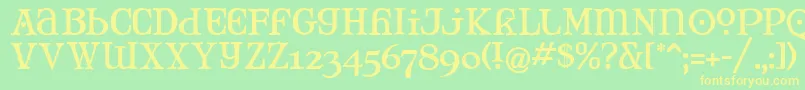 MJTANK  -Schriftart – Gelbe Schriften auf grünem Hintergrund