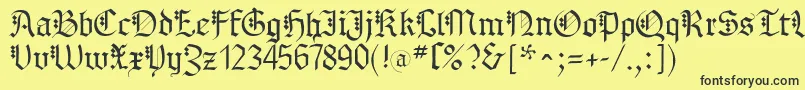 MKBrokenTypes Font – Black Fonts on Yellow Background