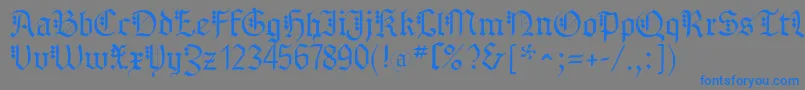 MKBrokenTypes Font – Blue Fonts on Gray Background