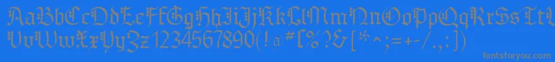 フォントMKBrokenTypes – 青い背景に灰色の文字