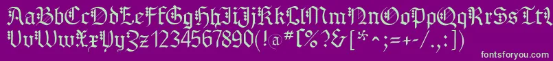 MKBrokenTypes Font – Green Fonts on Purple Background