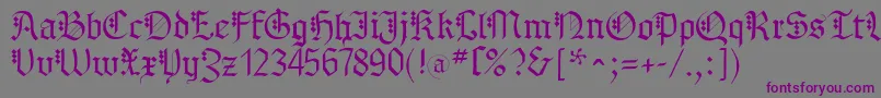 MKBrokenTypes Font – Purple Fonts on Gray Background