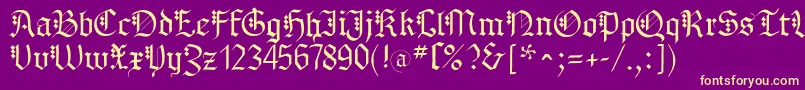 MKBrokenTypes Font – Yellow Fonts on Purple Background