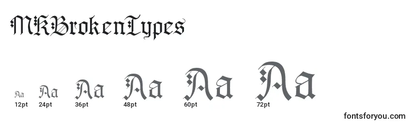 Größen der Schriftart MKBrokenTypes (134545)
