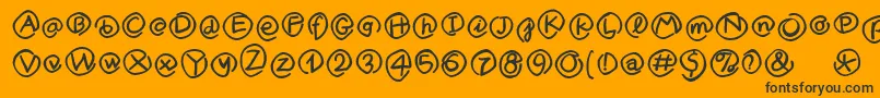 MKlammerAffen-fontti – mustat fontit oranssilla taustalla